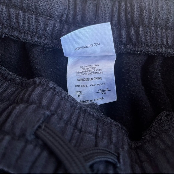 Adidas Youth 3-Stripes Fleece Joggers Black/White - Picture 5 of 5